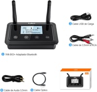 1Mii B03+ Bluetooth 5.3 TV Adó-Vevő LCD Kijelzővel - HiFi Audió Adapter 3.5mm AUX/Optikai Csatlakozással, Alacsony Késleltetésű aptX HD, 2 F 6