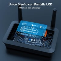 1Mii B03+ Bluetooth 5.3 TV Adó-Vevő LCD Kijelzővel - HiFi Audió Adapter 3.5mm AUX/Optikai Csatlakozással, Alacsony Késleltetésű aptX HD, 2 F 2