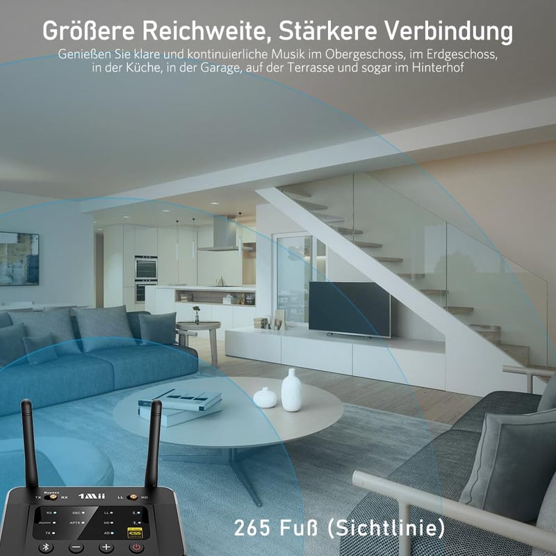 1Mii B03Pro Bluetooth 5.3 adó-vevő 2 fejhallgatóhoz, HiFi adapter DAC-kal