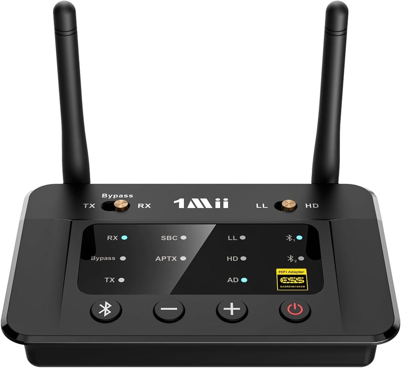 1Mii B03Pro Bluetooth 5.3 adó-vevő 2 fejhallgatóhoz, HiFi adapter DAC-kal