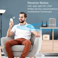 1Mii B03Pro+ Bluetooth 5.3 adó-vevő OLED kijelzővel, LDAC aptX HD, optikai RCA AUX csatlakozás 5