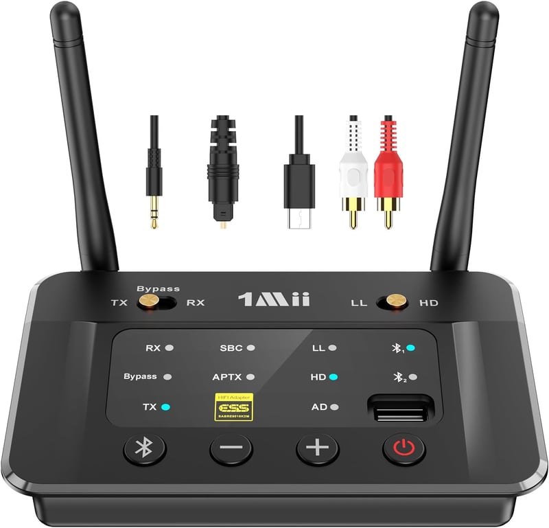 1Mii B03S Bluetooth 5.3 HiFi adapter USB-DAC optikai RCA AUX csatlakozóval