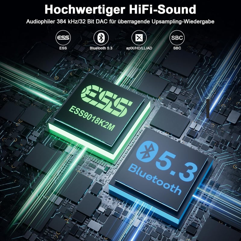 1Mii B03S Bluetooth 5.3 HiFi adapter USB-DAC optikai RCA AUX csatlakozóval