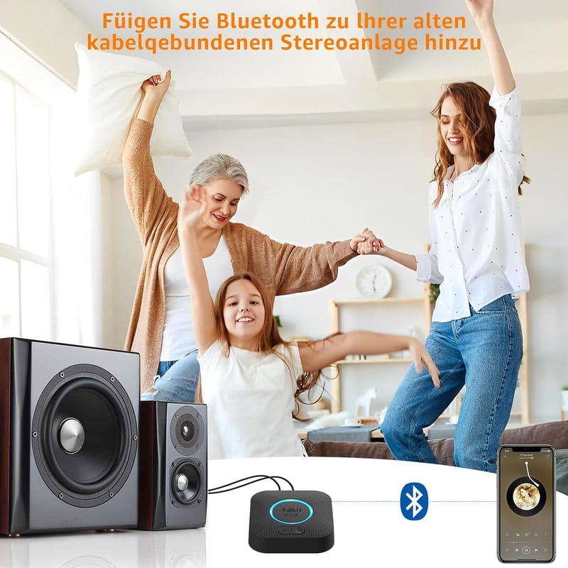 1Mii B06 Plus Bluetooth HiFi Vevő - Vezeték Nélküli Audio Adapter aptX HD/Adaptive Bluetooth 5.3 Technológiával, 3D Surround Hangzással, 50m