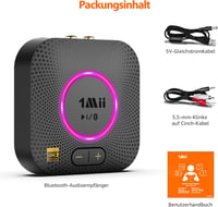 1Mii B06S Plus Bluetooth 5.3 HiFi audió vevő LDAC aptX HD és LL RCA és 3,5 mm jack hangerőszabállyal sztereó hangszóróhoz és erősítőhöz 8
