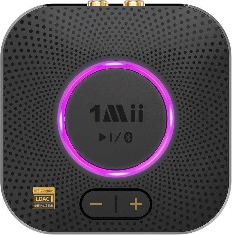 1Mii B06S Plus Bluetooth 5.3 HiFi audió vevő LDAC aptX HD és LL RCA és 3,5 mm jack hangerőszabállyal sztereó hangszóróhoz és erősítőhöz