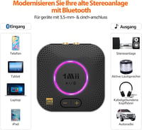 1Mii B06S Plus Bluetooth 5.3 HiFi audió vevő LDAC aptX HD és LL RCA és 3,5 mm jack hangerőszabállyal sztereó hangszóróhoz és erősítőhöz 4