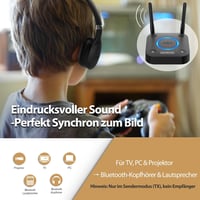 1Mii B06TX Bluetooth 5.3 TV adó - aptX Low Latency, optikai/koaxiális/3,5 mm, hangerőszabályzó 2
