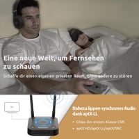1Mii B06TX Bluetooth 5.3 TV adó - aptX Low Latency, optikai/koaxiális/3,5 mm, hangerőszabályzó 4
