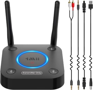 1Mii B06TX Bluetooth 5.3 TV adó - aptX Low Latency, optikai/koaxiális/3,5 mm, hangerőszabályzó
