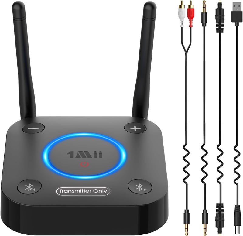 1Mii B06TX Bluetooth 5.3 TV adó - aptX Low Latency, optikai/koaxiális/3,5 mm, hangerőszabályzó