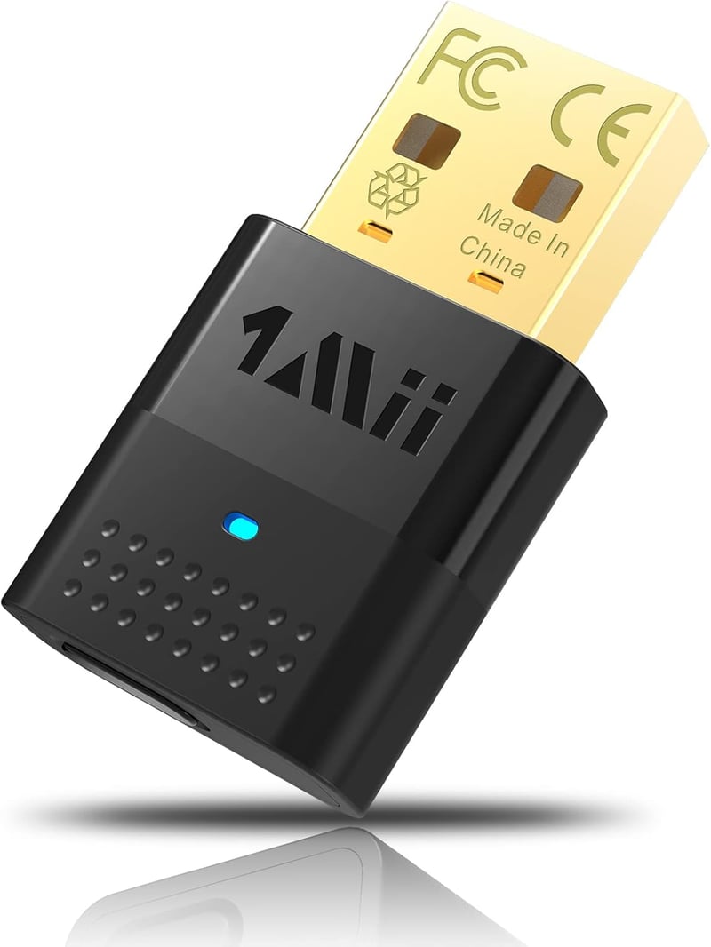 1Mii Bluetooth 5.2 Adapter PC és PS4/PS5 Konzolokhoz - USB Dongle aptX Alacsony Késleltetéssel Fejhallgatók és Hangszórók Csatlakoztatásához