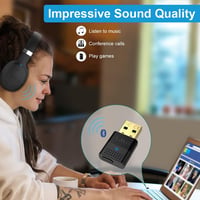 1Mii Bluetooth 5.2 Adapter PC és PS4/PS5 Konzolokhoz - USB Dongle aptX Alacsony Késleltetéssel Fejhallgatók és Hangszórók Csatlakoztatásához 4