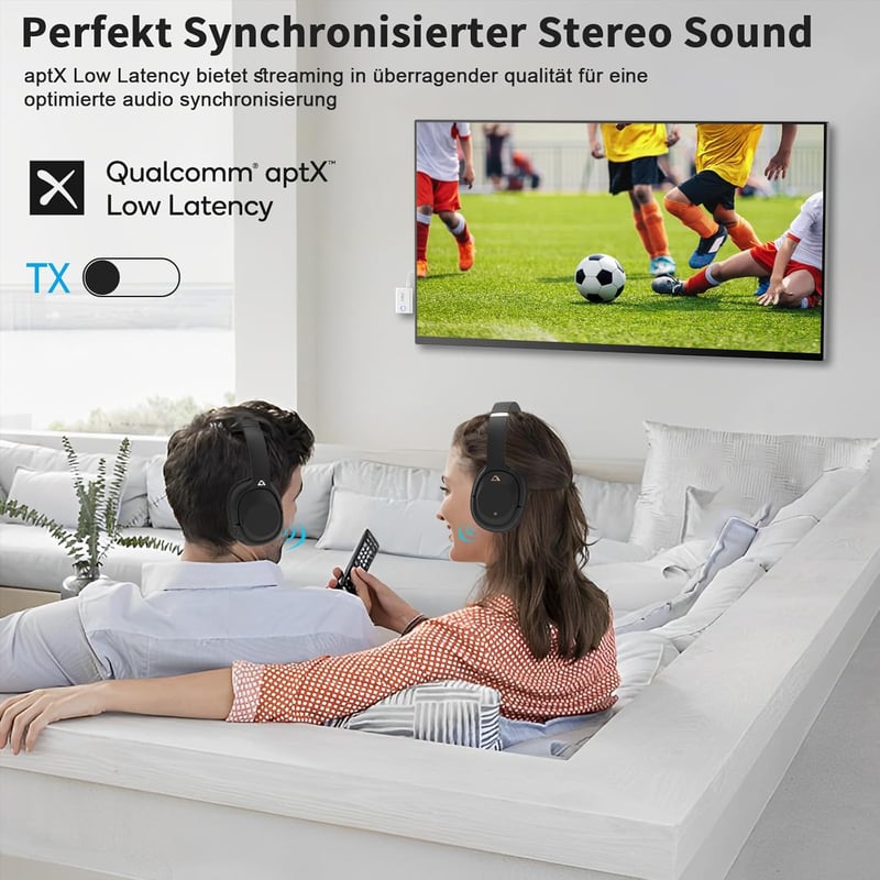 1Mii Bluetooth 5.3 adapter TV-hez, 2 az 1-ben adó-vevő, aptX HD vezeték nélküli audio