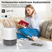 1Mii Bluetooth 5.3 adapter TV-hez, 2 az 1-ben adó-vevő, aptX HD vezeték nélküli audio 5