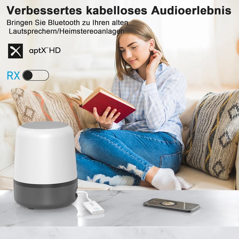 1Mii Bluetooth 5.3 adapter TV-hez, 2 az 1-ben adó-vevő, aptX HD vezeték nélküli audio