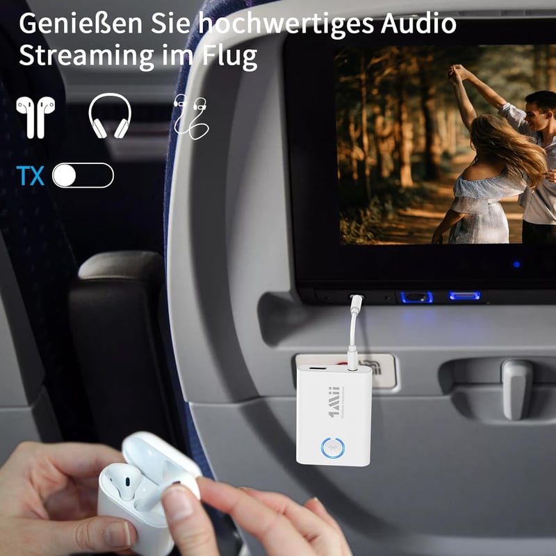 1Mii Bluetooth 5.3 adapter TV-hez, 2 az 1-ben adó-vevő, aptX HD vezeték nélküli audio
