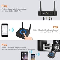1Mii Bluetooth 5.3 HiFi vevő hanglejátszó adapter hangerőszabállyal Optikai Koaxiális AUX RCA aptX alacsony késleltetés 60m erősítőhöz 5