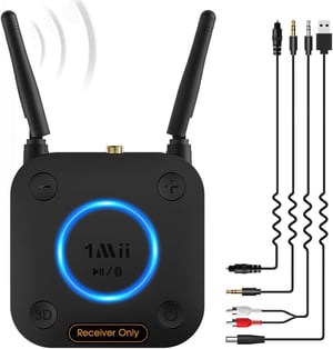1Mii Bluetooth 5.3 HiFi vevő hanglejátszó adapter hangerőszabállyal Optikai Koaxiális AUX RCA aptX alacsony késleltetés 60m erősítőhöz