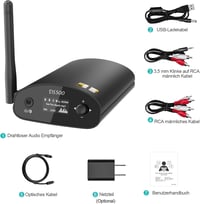 1Mii DS500 HiFi Bluetooth 5.1 Vevő Sztereó Rendszerhez - LDAC, aptX HD, Audiofil DAC, OLED Kijelző, Optikai/Koaxiális/RCA Kimenet Erősítőkhö 7