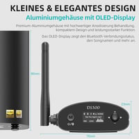 1Mii DS500 HiFi Bluetooth 5.1 Vevő Sztereó Rendszerhez - LDAC, aptX HD, Audiofil DAC, OLED Kijelző, Optikai/Koaxiális/RCA Kimenet Erősítőkhö 6