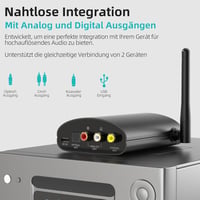 1Mii DS500 HiFi Bluetooth 5.1 Vevő Sztereó Rendszerhez - LDAC, aptX HD, Audiofil DAC, OLED Kijelző, Optikai/Koaxiális/RCA Kimenet Erősítőkhö 4