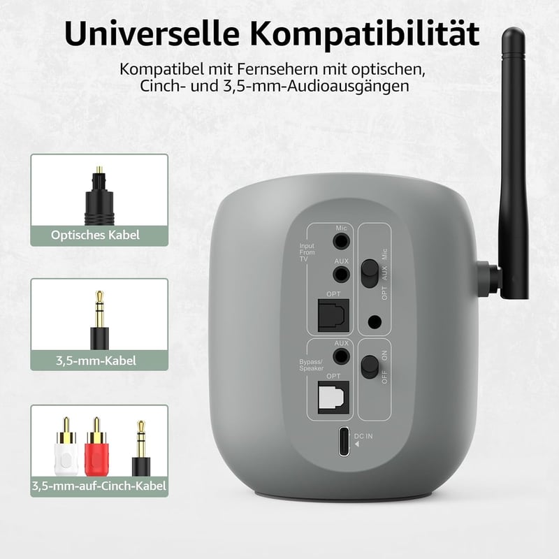 1Mii DS70 Bluetooth audio adó TV-hez vezeték nélküli fejhallgatóhoz aptX HD