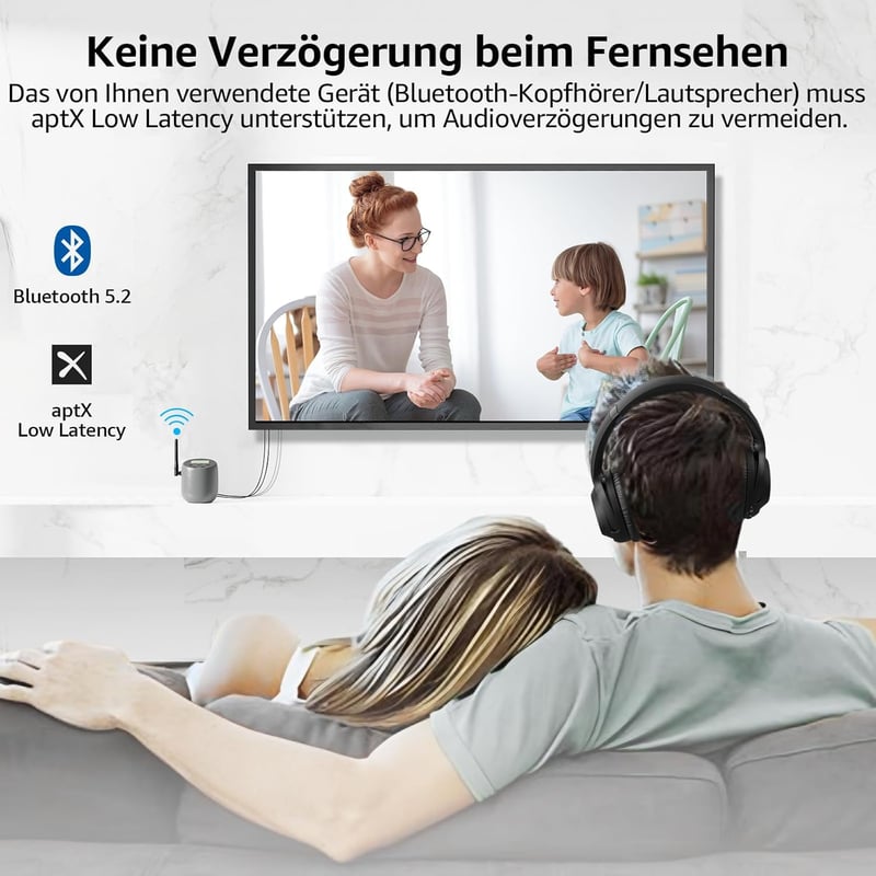 1Mii DS70 Bluetooth audio adó TV-hez vezeték nélküli fejhallgatóhoz aptX HD