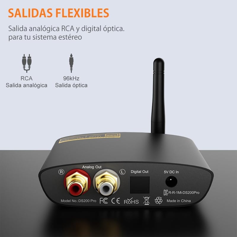 1Mii Lavaudio DS200Pro Bluetooth 5.0 HiFi vevőegység sztereó rendszerekhez - AptX HD és LDAC támogatás, RCA/optikai kimenet, 30m hatótáv