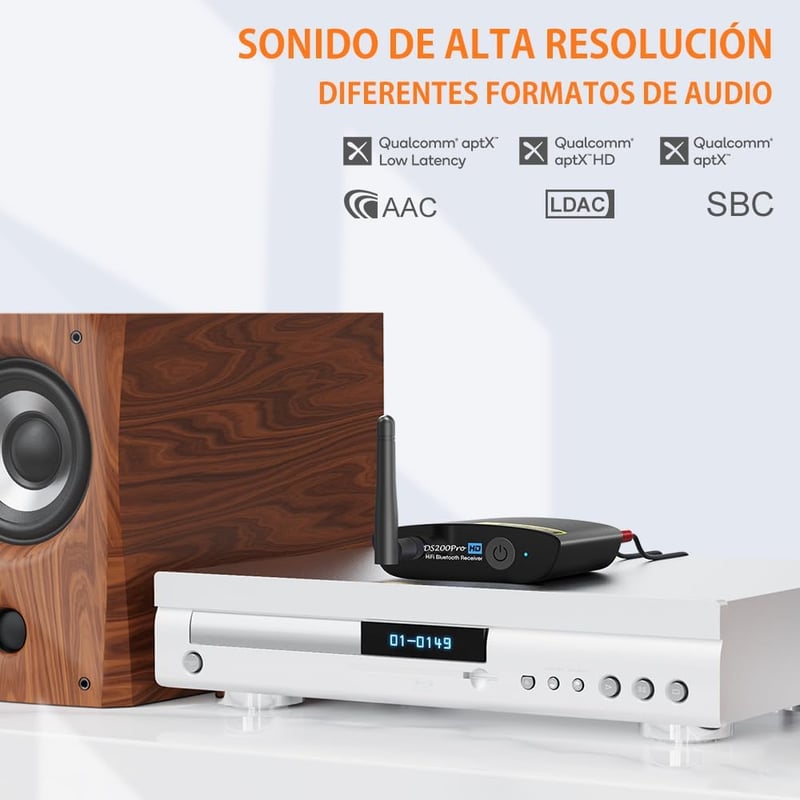 1Mii Lavaudio DS200Pro Bluetooth 5.0 HiFi vevőegység sztereó rendszerekhez - AptX HD és LDAC támogatás, RCA/optikai kimenet, 30m hatótáv