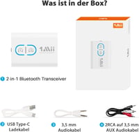 1Mii ML300 Bluetooth 5.3 Adapter Két Fejhallgatóhoz, aptX Low Latency, 3.5mm Jack Splitter 8