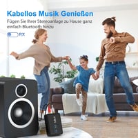 1Mii ML302+ Bluetooth 5.3 adó vevő TV és sztereóhoz, AUX 3,5 mm és RCA audio adapter, aptX LL HD Adaptive, kettős kapcsolat, 30 óra 4