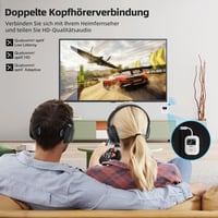 1Mii SafeFly Min Bluetooth 5.3 Adó Fejhallgatókhoz - Kettős Csatlakozás, OLED Kijelző, 25 Órás Üzemidő, AptX Alacsony Késleltetés, Repülőgép 4