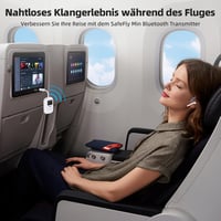 1Mii SafeFly Min Bluetooth 5.3 Adó Fejhallgatókhoz - Kettős Csatlakozás, OLED Kijelző, 25 Órás Üzemidő, AptX Alacsony Késleltetés, Repülőgép 2