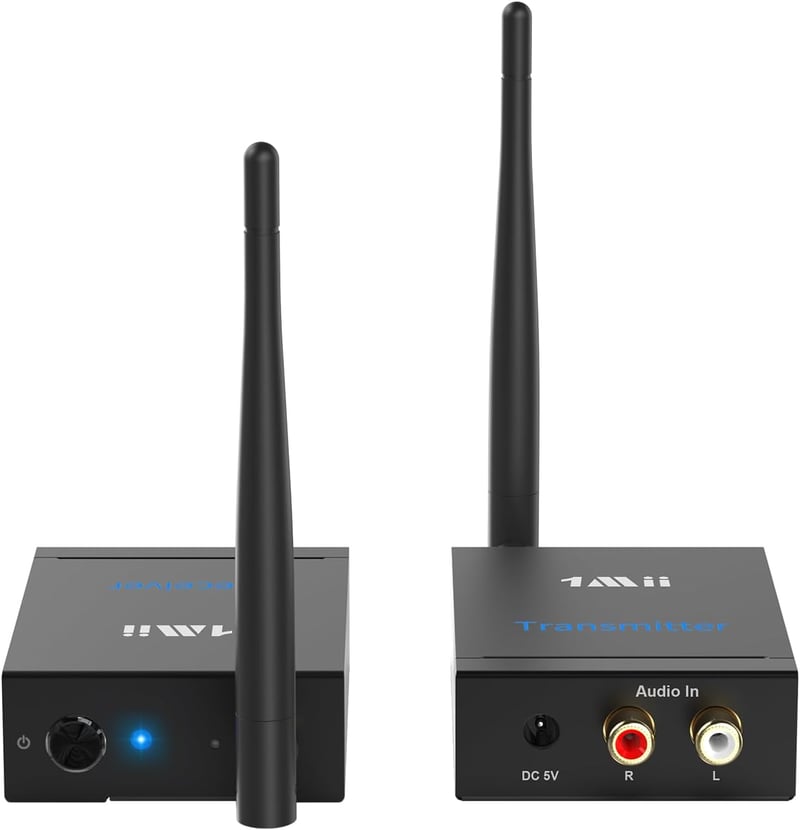 1Mii Wireless Audio Transmitter Receiver 2.4GHz RCA Aktív Hangszóróhoz Sztereóhoz