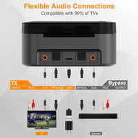 1Mii Wireless TV Fejhallgató Adóval, Időseknek, 2.4GHz, Optikai/AUX/RCA Csatlakozás 6