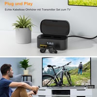1Mii Wireless TV Fejhallgató Adóval, Időseknek, 2.4GHz, Optikai/AUX/RCA Csatlakozás 4