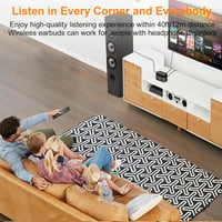 1Mii Wireless TV Fejhallgató Adóval, Időseknek, 2.4GHz, Optikai/AUX/RCA Csatlakozás 5