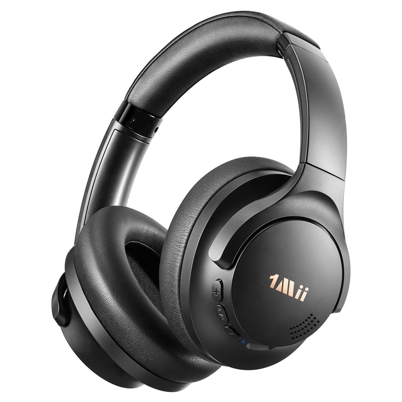 1Mii Y8+ Bluetooth slúchadlá s potlačením hluku, LDAC Hi-Res Audio, 75 hodín výdrže batérie, skladacie, cez uši (Over-Ear), čierne