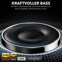 1Mii Y8+ Bluetooth slúchadlá s potlačením hluku, LDAC Hi-Res Audio, 75 hodín výdrže batérie, skladacie, cez uši (Over-Ear), čierne 3