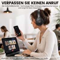 1Mii Y8+ Bluetooth slúchadlá s potlačením hluku, LDAC Hi-Res Audio, 75 hodín výdrže batérie, skladacie, cez uši (Over-Ear), čierne 7
