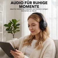 1Mii Y8+ Bluetooth slúchadlá s potlačením hluku, LDAC Hi-Res Audio, 75 hodín výdrže batérie, skladacie, cez uši (Over-Ear), čierne 6