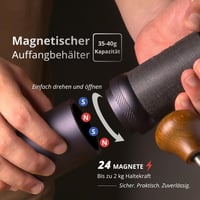 1Zpresso J-Ultra ručni mlin za kavu, Iron Gray, s konusnim noževima, sklopivom ručkom, magnetskom posudom za mljevenu kavu, kapacitet 40 g, numeričko podešavanje finoće mljevenja, za espresso 4