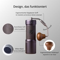 1Zpresso J-Ultra ručni mlin za kavu, Iron Gray, s konusnim noževima, sklopivom ručkom, magnetskom posudom za mljevenu kavu, kapacitet 40 g, numeričko podešavanje finoće mljevenja, za espresso 5