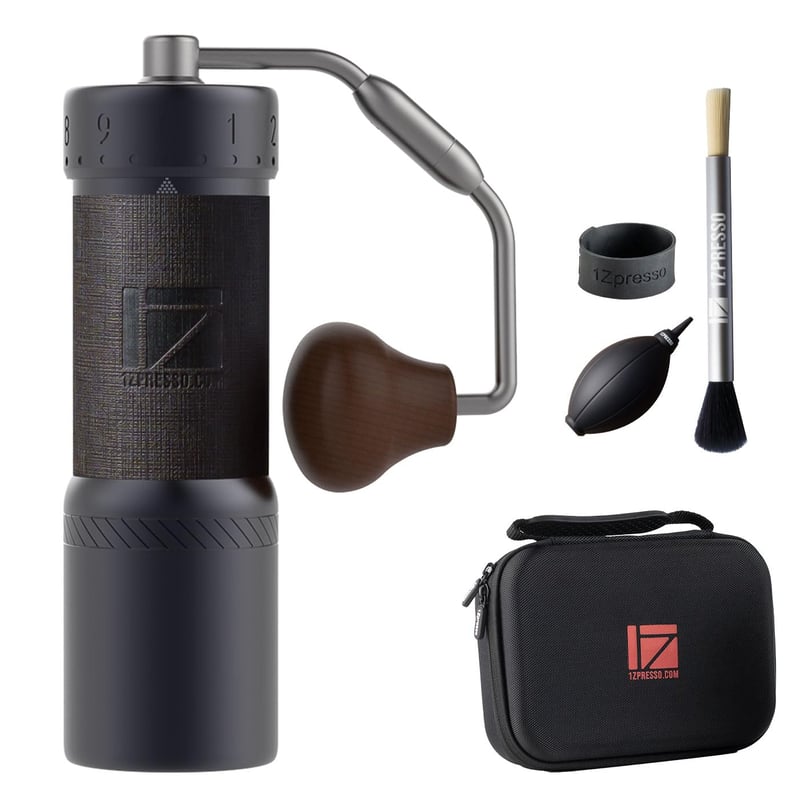 1Zpresso J-Ultra ručni mlin za kavu, Iron Gray, s konusnim noževima, sklopivom ručkom, magnetskom posudom za mljevenu kavu, kapacitet 40 g, numeričko podešavanje finoće mljevenja, za espresso