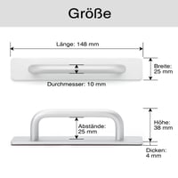 Mâner de mobilă autoadeziv din aluminiu KOVOSCH pentru dulap, sertar și ușă – 148 mm, Argintiu, 2 bucăți 3