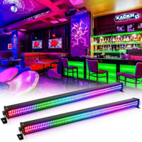2 db U`King RGBW Fényvető - 336 LED-es Színpadi Világítás, DMX512 Vezérlés, Stroboszkóp Effekt, Disco Fénysor Bulikhoz, Esküvőkre,  1