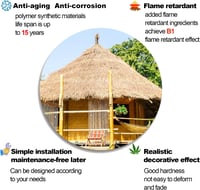 2. Generációs Műpálma Gyékény Tetőpanel - 30 db Sárga, PE Anyagú, Időjárásálló, Karbantartásmentes Tiki Bár, Kerti Pavilon, Hawaii Stílusú  4