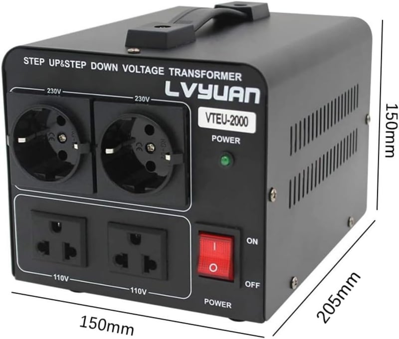 2000VA Feszültségátalakító 220V/110V Transzformátor