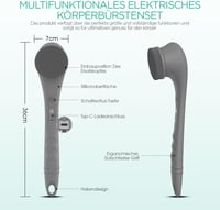 VOYOR elektromos hátsúroló kefe, vízálló, USB-tölthető, szürke 7